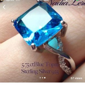 💎5.75 ct 925 Sterling Silver Topaz ring💎